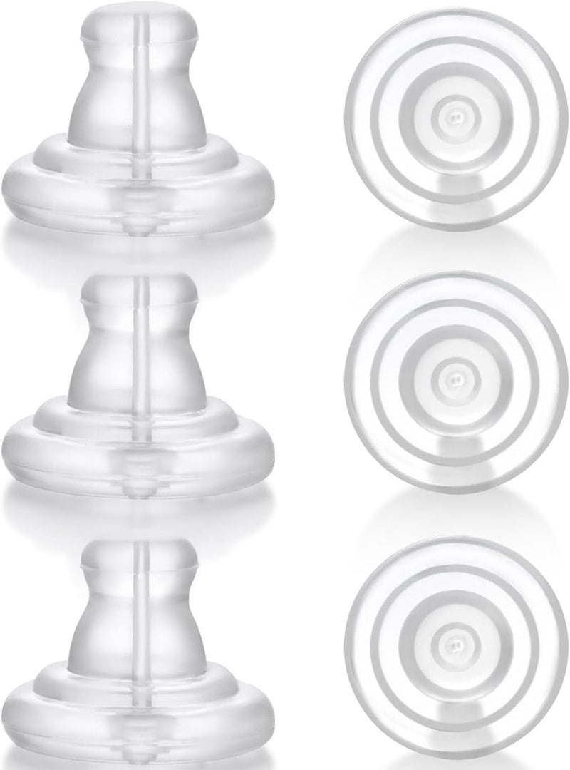 Moconar Silicone Earring Backs, Clear Locking Secure Earring Backs for Studs, Hypoallergenice Backings Replacements for Studs/Droopy Ears, No-Irritate for Adults (Clear) - Image 1